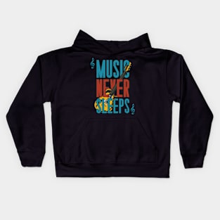 Music Never Sleeps Guitar Kids Hoodie